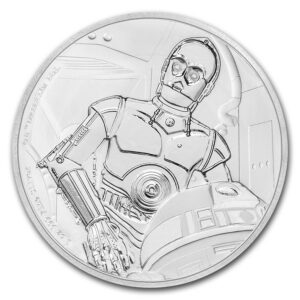 Niue Island Mince -2017 Niue 1 oz Stříbro $ 2 Star Wars C-3PO Proof (w / Box & COA)