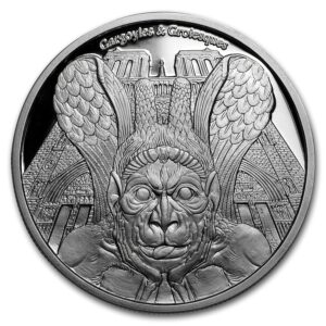 Osborne Mint 2017 Chad 1 oz Proof Silver Gargoyles a Grotesky (Spitter)