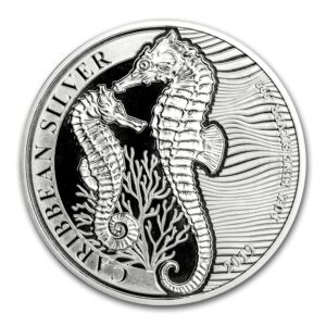 Silvertowne 2019 Barbados Mořský koník BU 1  Oz