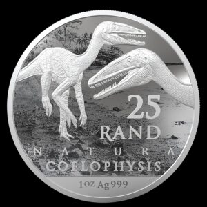 South African Mint Natura Dinosaur: Coelophysis BU 1 oz