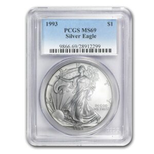 UNITED STATES MINT 1993 Silver American Eagle MS-69 PCGS