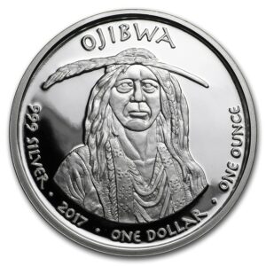 UNITED STATES MINT Dolar Ojibwa Michigan Swan