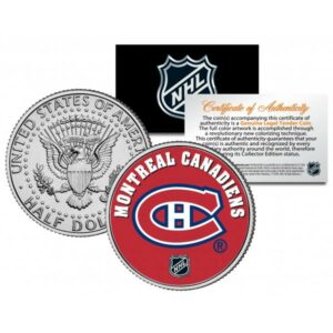 UNITED STATES MINT MONTREAL CANADIENS NHL Hockey JFK Kennedy Half Dollar US Coin - oficiálně licencováno