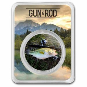 Perth Mint Mince Round - Gun & Rod (okoun) Barevný 1 oz