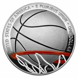 UNITED STATES MINT Basketbalová síň slávy 2020 barevný stříbrný dolar