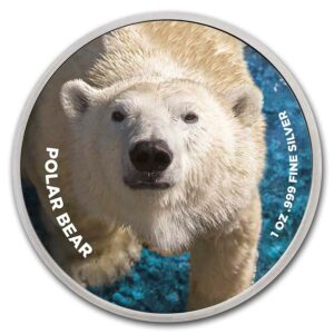 UNITED STATES MINT Mince San Diego Zoo (medvěd) TEP barevná 1 oz