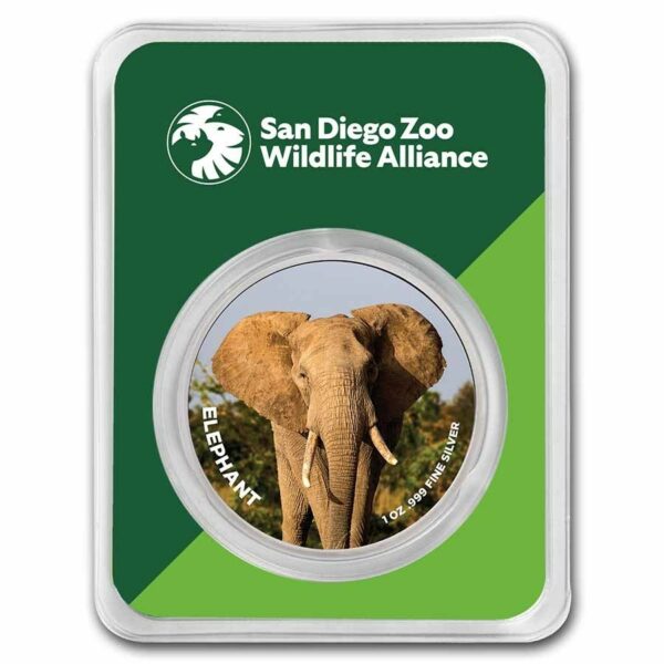 UNITED STATES MINT Mince Zoo San Diego Slon (barevná) TEP 1 oz