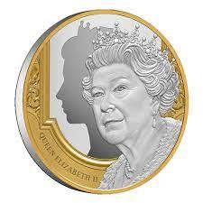 New Zealand Mint Stříbrná mince + selektivní zlacení Queen Elizabeth II ( In Memoriam) 1 oz 1 USD 2022 Niue