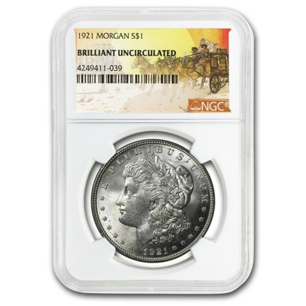 U.S. Mint 1921 Stage Coach Morgan Dollar BU NGC