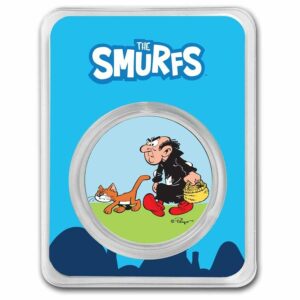 9Fine Mint Gargamel a Azrael v TEP Smurfs 2023 Niue Colorized 1 oz $ 2