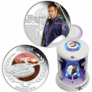 The Perth Mint Australia Tuvalu Star Trek: Captain Jonathan Archer & Enterprise NX-01 1oz  Stříbro Proof 2 mince Set