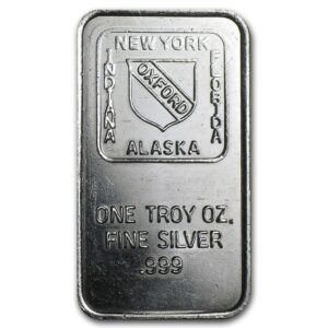 1 oz Silver Bar – Oxford Mint (náhodný motiv)