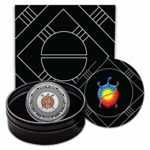 9Fine Mint Delaware Nation 1 oz Silver Colorized Proof Želva