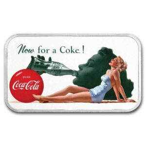 9Fine Mint Stříbrný Slítek Coca-Cola 1 oz Bathing Beauty Colorized