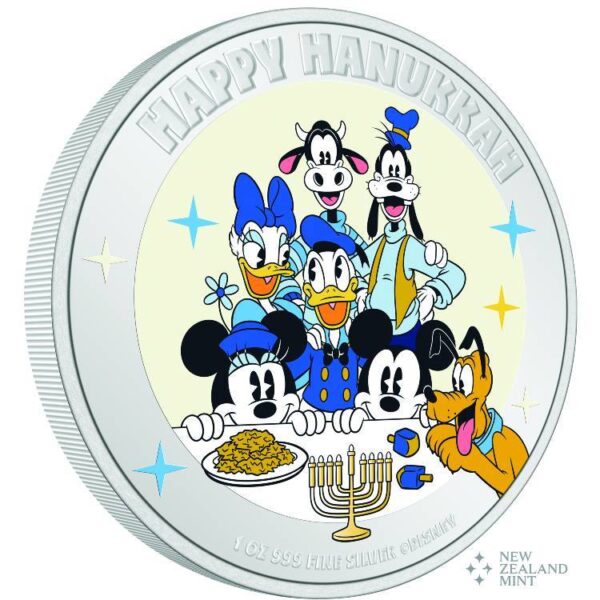 New Zealand Mint DISNEY SEASON'S GREETINGS HAPPY CHANUKA 2024 1OZ  STŘÍBRNÁ MINCE