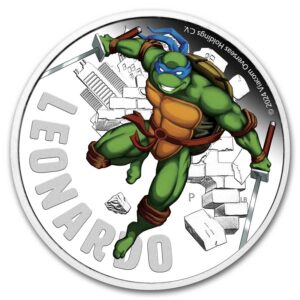 Perth Mint Leonardo Proof Colorized Tirtles Tuvalu