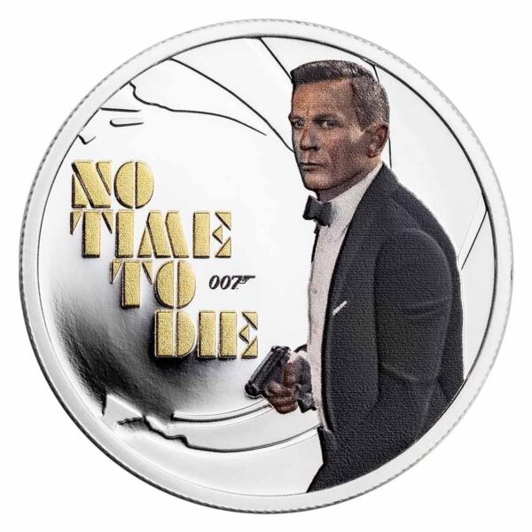 Perth Mint Stříbrná mince 007 James Bond Movie No Time To Die 1/2 Oz Tuvalu 2022